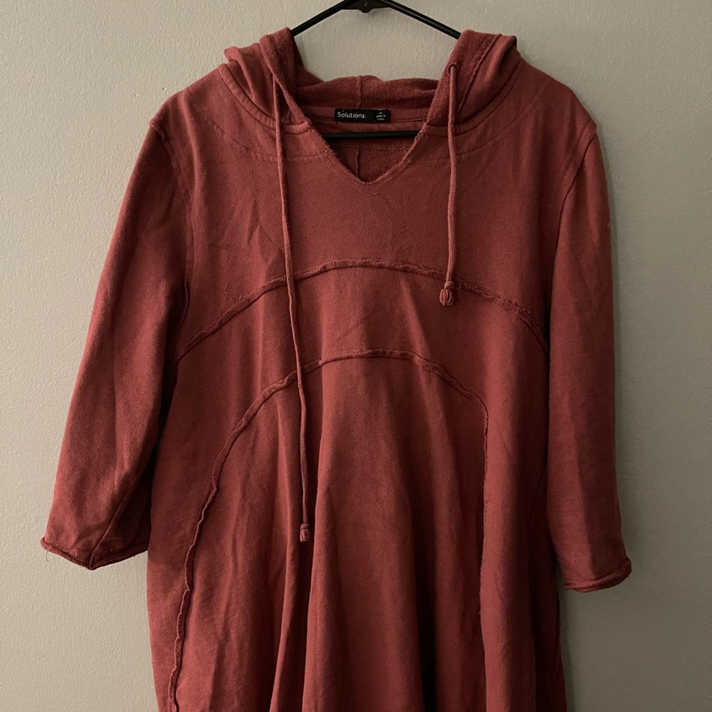 Pink Solutions Hooded Sweatshirt Tunic